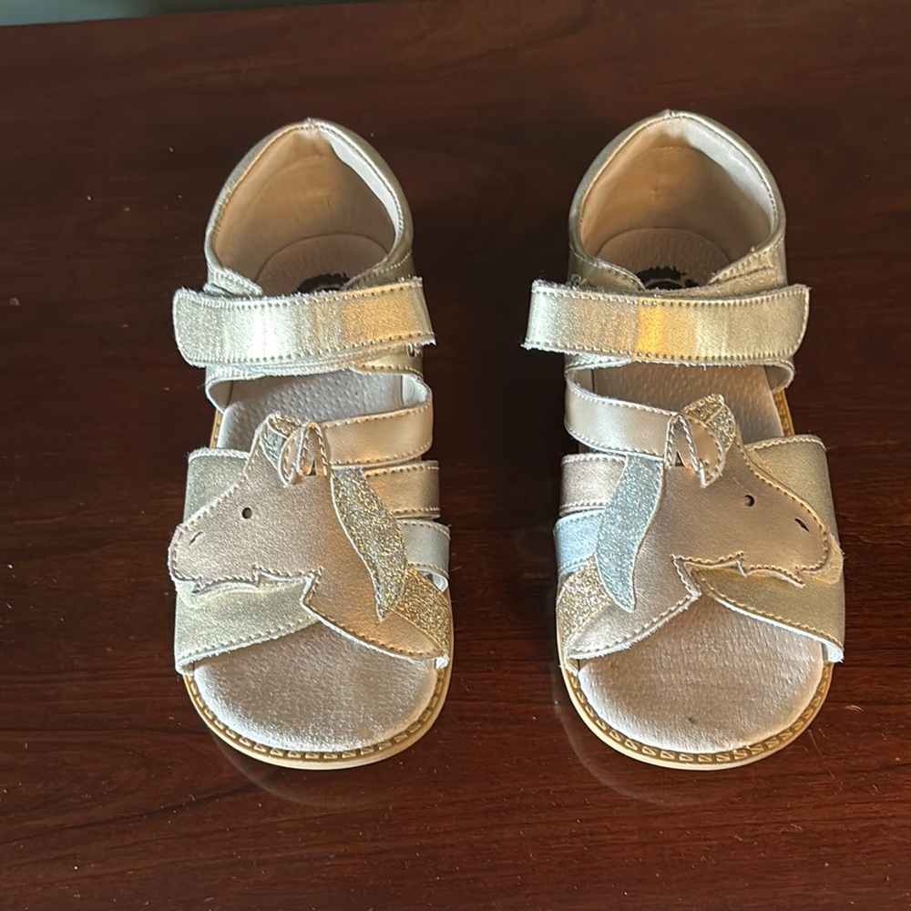 Kids Silver Unicorn Sandals